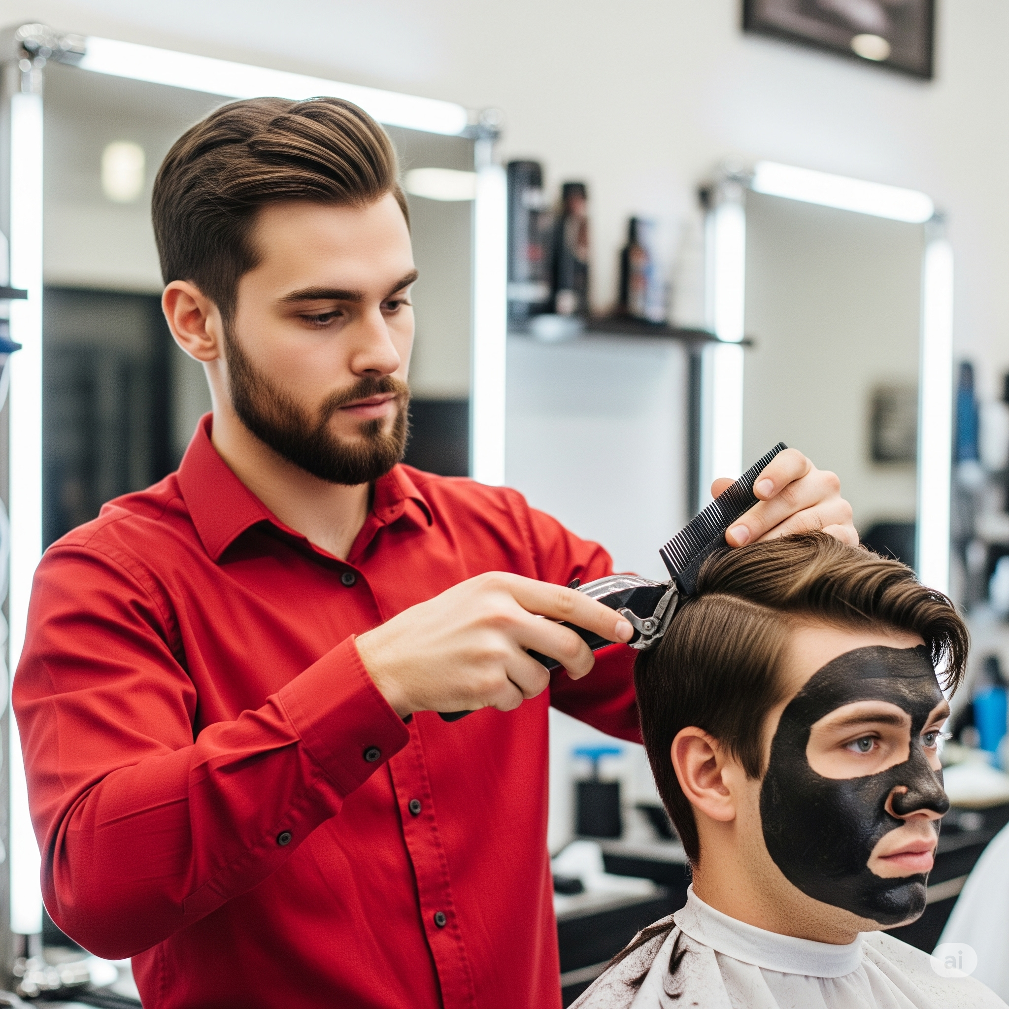 Corte FADE con Mascarilla Negra